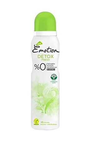 Emotion Detox Fresh Pudrasız Leke Yapmayan Kadın Sprey Deodorant 150 ml