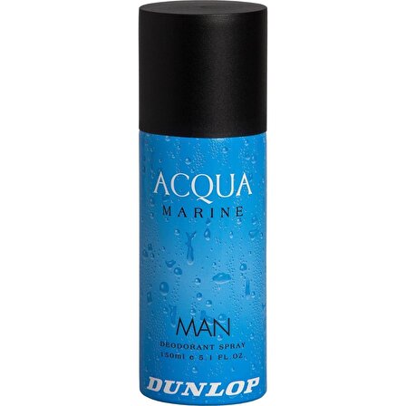 Dunlop Acqua Marine Pudrasız Leke Yapmayan Erkek Sprey Deodorant 150 ml