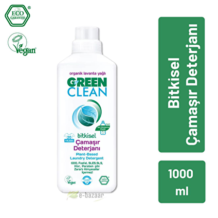U Green Clean Vegan Karma Renkler İçin Sıvı Deterjan 1 lt 20 Yıkama 