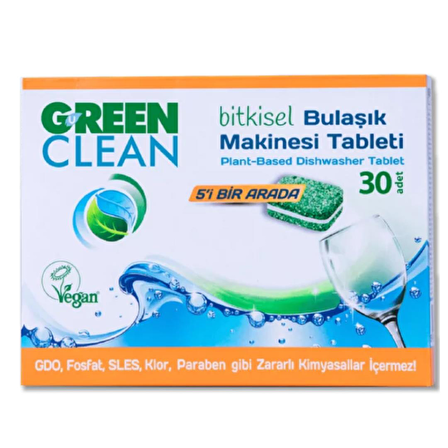 U Green Clean 30 Yıkama Tablet Bulaşık Makinesi Deterjanı 30 Adet 