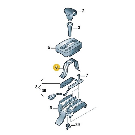 VW Bora 1998-2005 Otomatik Vites Kolu Alt Rayı Perdesi 1J0713277