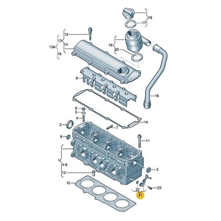 VW Beetle 1999-2010 Silindir Kapak Havalandırma Borusu 06A103212A