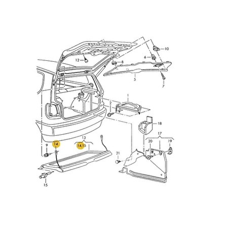 VW Polo HB 1994-1999 Bagaj Panzot Pandizot Askı Lastiği İpi 1H6863447