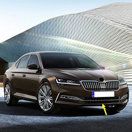 Skoda Superb 2020-2023 Ön Tampon Orta Izgara Krom Çıtalı 3V0853677A