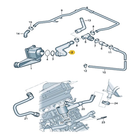 Audi A4 1999-2001 1.8 ADR APT ARG Motor Hava Tahliye Borusu 058103213