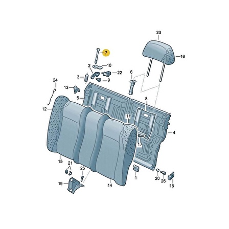 Seat İbiza 1993-2002 Arka Koltuk Yatırma Mandalı Çubuğu 1H0885683