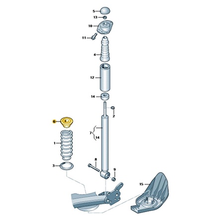 Skoda Fabia 2 2007-2010 Arka Helezon Yayı Üst Lastiği Takım 1J0512149B