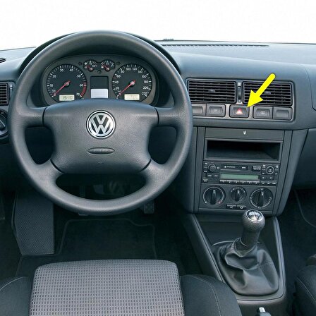 VW Bora 1999-2005 Kırmızı Üçgen Dörtlü Flaşör Düğmesi 1J0953235J