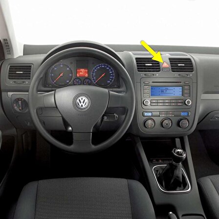 VW Jetta MK5 2006-2011 Kırmızı Üçgen Dörtlü Flaşör Düğmesi 1K0953509A