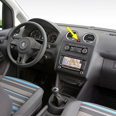 VW Caddy 2011-2015 Kırmızı Üçgen Dörtlü Flaşör Düğmesi 1T0953509B