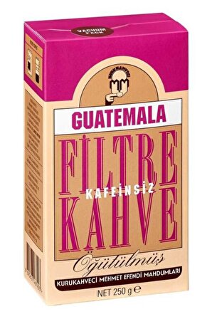 Kurukahveci Mehmet Efendi Guetamala Filtre Kahve Kafeinsiz Orta Sert-Sert İçim Kağıt Filtre Guatemala Filtre Kahve 250 gr