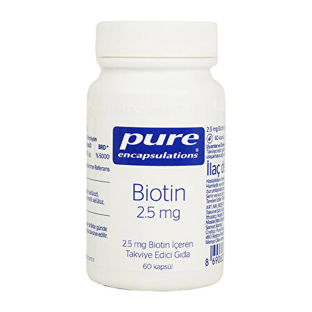 Pure Encapsulations Biotin 2.5 Mg 60 Kapsül - AROMASIZ