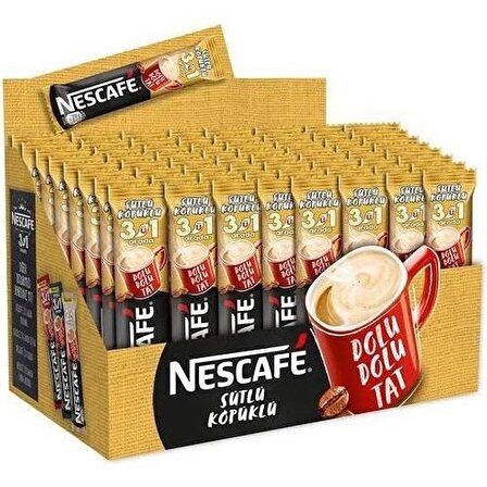 Nescafe Sütlü Köpüklü 3'ü 1 Arada Sade 72'li Paket 