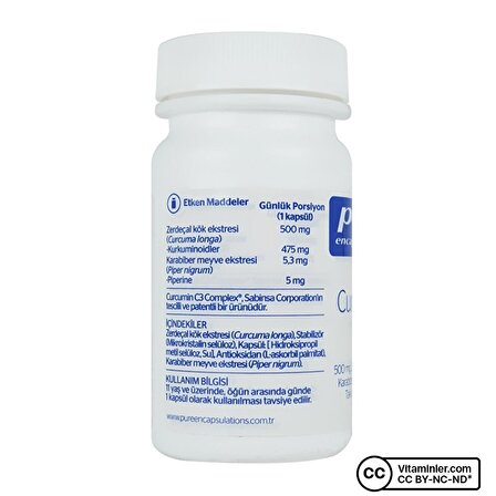 Pure Encapsulations Curcumin 500 Mg 30 Kapsül - AROMASIZ