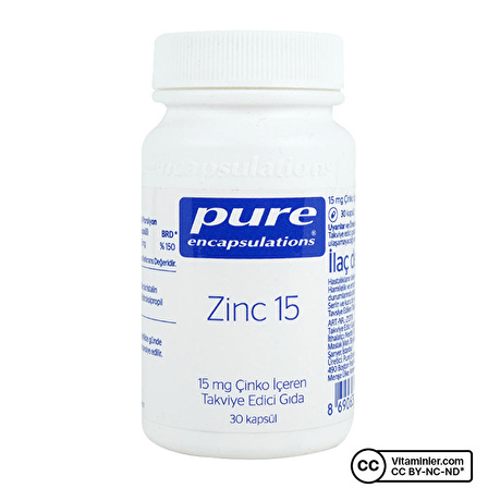 Pure Encapsulations Zinc 15 Mg 30 Kapsül - AROMASIZ