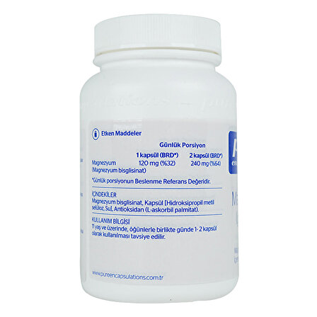 Pure Encapsulations Magnesium (Glycinate) 60 Kapsül - AROMASIZ
