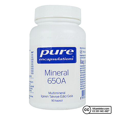 Pure Encapsulations Mineral 650A 90 Kapsül - AROMASIZ