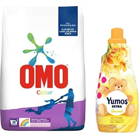 Omo Color Toz Deterjan 5,5 kg + Yumos Extra Yumusatıcı 1440 ml Hanımelı