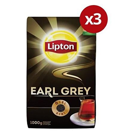 Lipton Earl Grey Bergamot Dökme Siyah Çay 3x1000 gr 