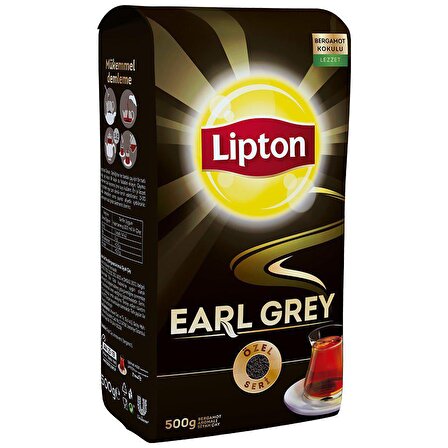 Lipton Earl Grey Bergamot Organik Dökme Siyah Çay 500 gr 