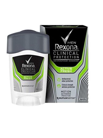 Rexona Clinical Protection Active Fresh Antiperspirant Ter Önleyici Leke Yapmayan Erkek Krem Deodorant 45 ml