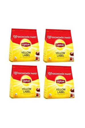 Lipton Yellow Label Demlik Poşet Siyah Çay 4x150'li