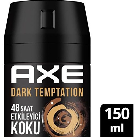 Axe Dark Temptation Pudrasız Ter Önleyici Leke Yapmayan Erkek Sprey Deodorant 150 ml