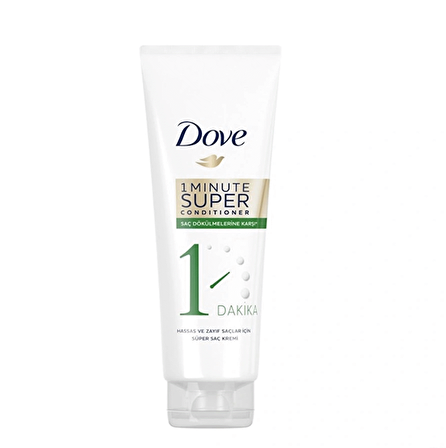 Dove 1 Minute Super Dökülme Karşıtı Zayıf Saçlar İçin Bakım Yapan Saç Kremi 170 ml