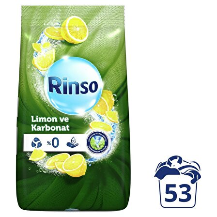 Rinso Limon Beyazlar İçin Toz Çamaşır Deterjanı 2 x 8 kg 53 Yıkama