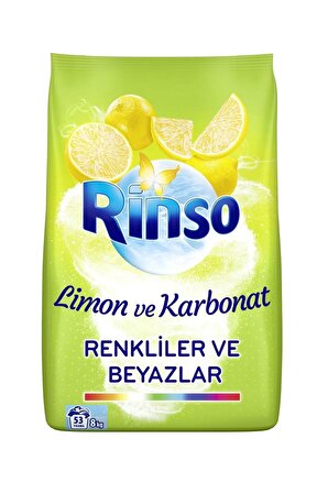 Rinso Limon Beyazlar ve Renkliler İçin Toz Çamaşır Deterjanı 8 kg 53 Yıkama