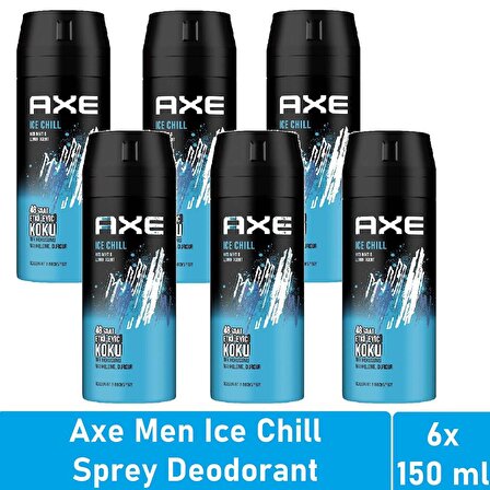 Axe Men Deodorant Ice Chill 150 ML - 6'lı Avantaj Paketi