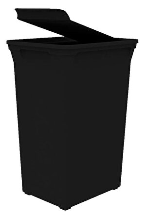 Banyo Çöp Kovası Mutfak Çöp Kutusu Dekoratif 40 lt, Siyah