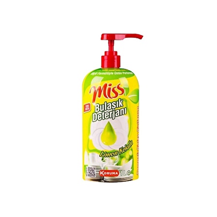 Miss Sıvı Bulaşık Deterjanı 1 Lt. Limon (12'li)