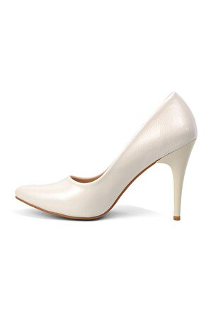 Esstii Beyaz K.Rugan Kadın Topuklu Ayakkabı