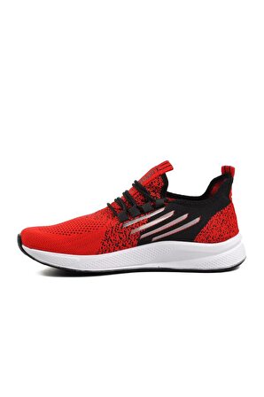 Aspor Kırmızı Siyah Fileli Hava Alan Erkek Spor Ayakkabı