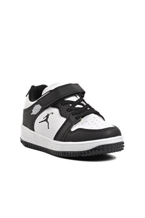 Aspor Siyah Beyaz Cırtlı Çocuk Spor Ayakkabı