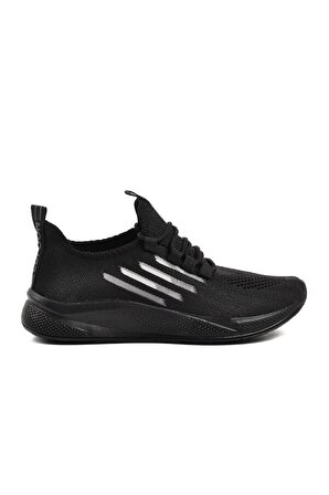 Aspor Siyah Siyah Fileli Hafif Spor Ayakkabı
