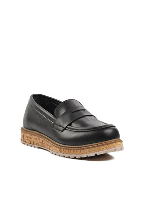 Walkway Siyah Kadın Loafer Ayakkabı