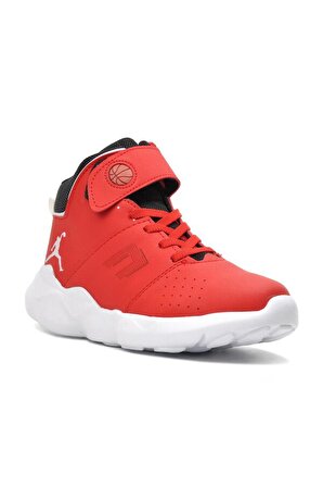Aspor Kırmızı Cırt Cırtlı Çocuk Basketbol Ayakkabısı