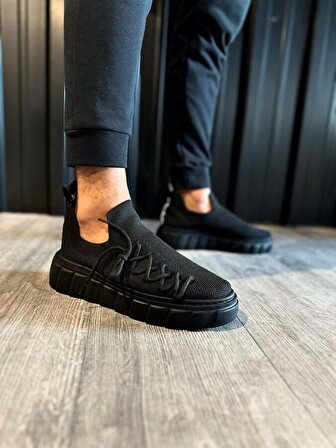 Pabucmarketi Erkek Günlük Süet Ayakkabı Siyah (Siyah Taban)
