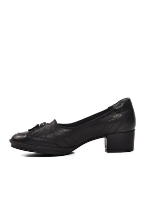 Forelli Perla Siyah Hakiki Deri Kadın Günlük Ayakkabı