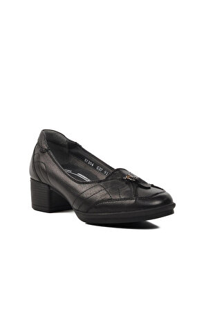 Forelli Perla Siyah Hakiki Deri Kadın Günlük Ayakkabı