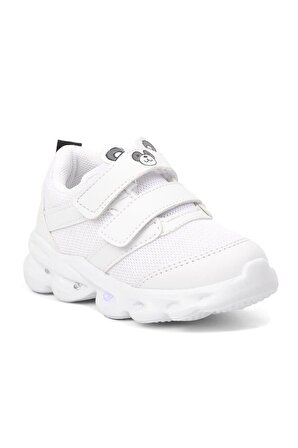 Aspor Beyaz Cırt Cırtlı Bebek Spor Ayakkabı