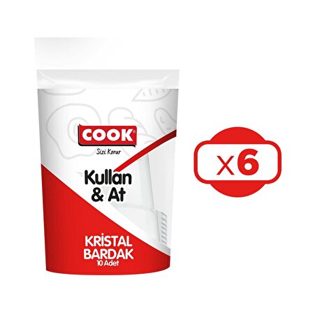 Cook Kristal Bardak Kullan&At 10 lu x 6 Paket (60 Adet)