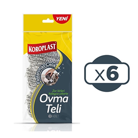 Koroplast Ovma Teli Paslanmaz Çelik 3 lü x 6 Adet 