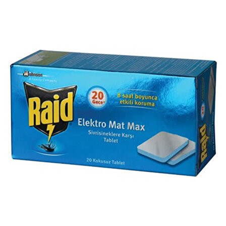 Raid Elektro Mat 20 Adet Kokusuz Mat Tablet