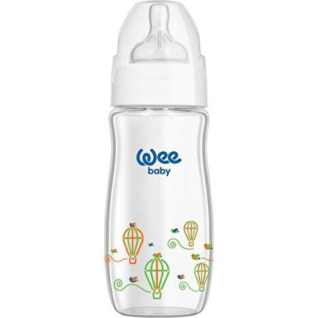 Wee Baby Klasik Plus 280 Ml Geniş Ağızlı Isıya Dayanıklı Cam Biberon - Pembe