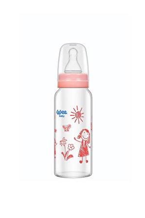 Wee Baby Isıya Dayanıklı Cam Biberon 180 ml - PEMBE