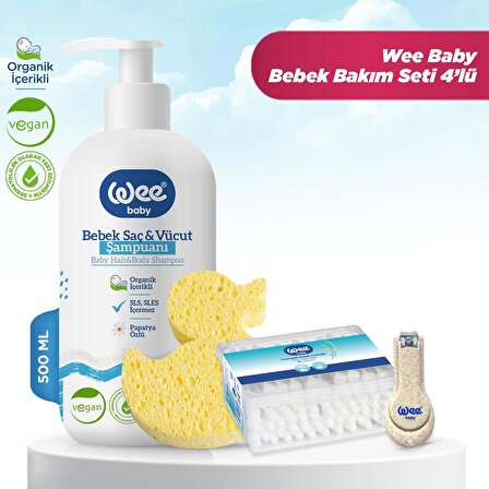 Wee Baby 4'lü Günlük Bebek Bakım Seti (Şampuan 500 ml)