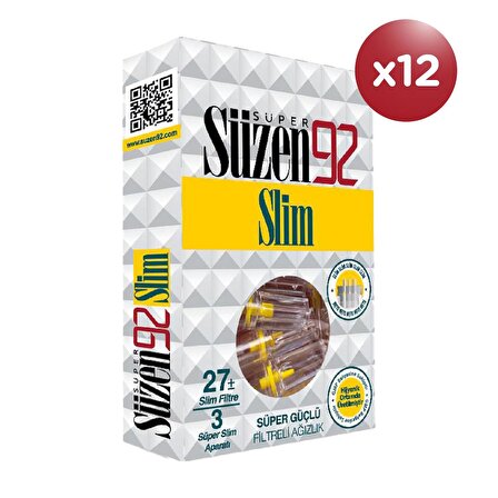 Süper Süzen92 Ağızlık Filtresi Slim 27'li Display Box